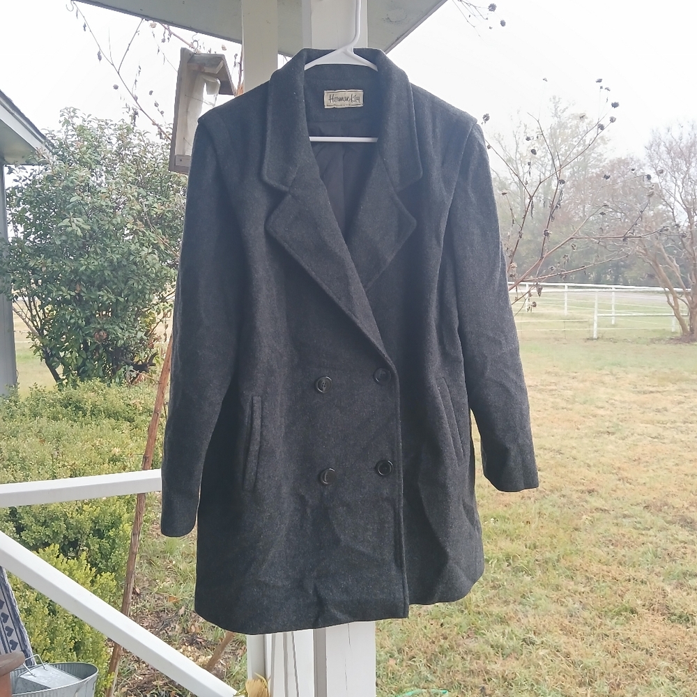 Vintage Herman Kay 100% Wool Coat Womens size Large (see description for size)